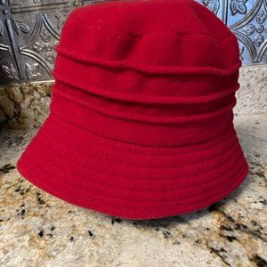 Women's Cold Weather LL Bean Bucket Hat with Ribbed Detail OS  Rich Red